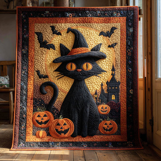 Mystic Pumpkin Cat CW1109056CL Quilt Blanket