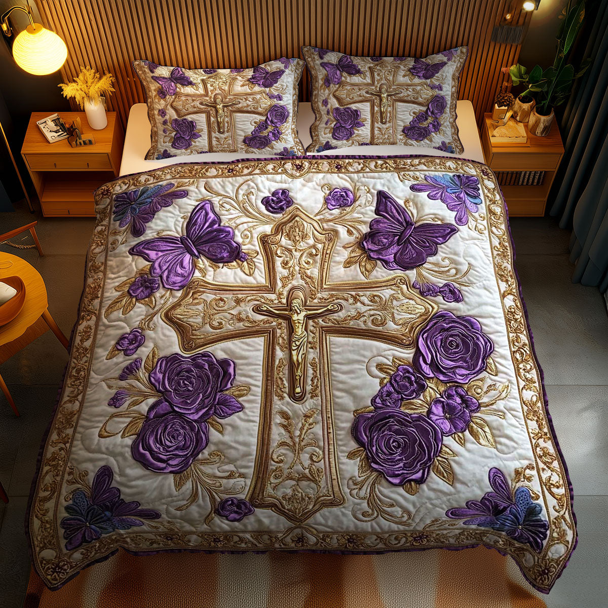 Heavenly Cross WN1202071CL Quilted Bedding Set