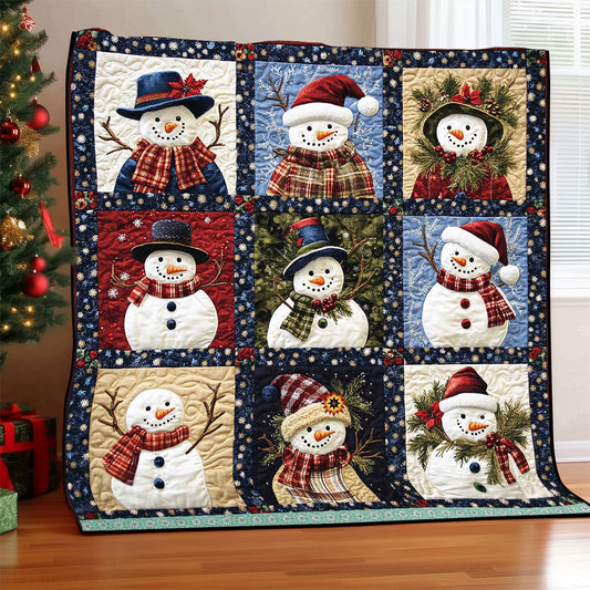 Adorable Snowman Collection WP0711004CL Quilt Blanket