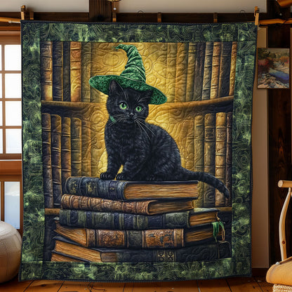 Witch Cat In Library WY0901068CL Quilt Blanket