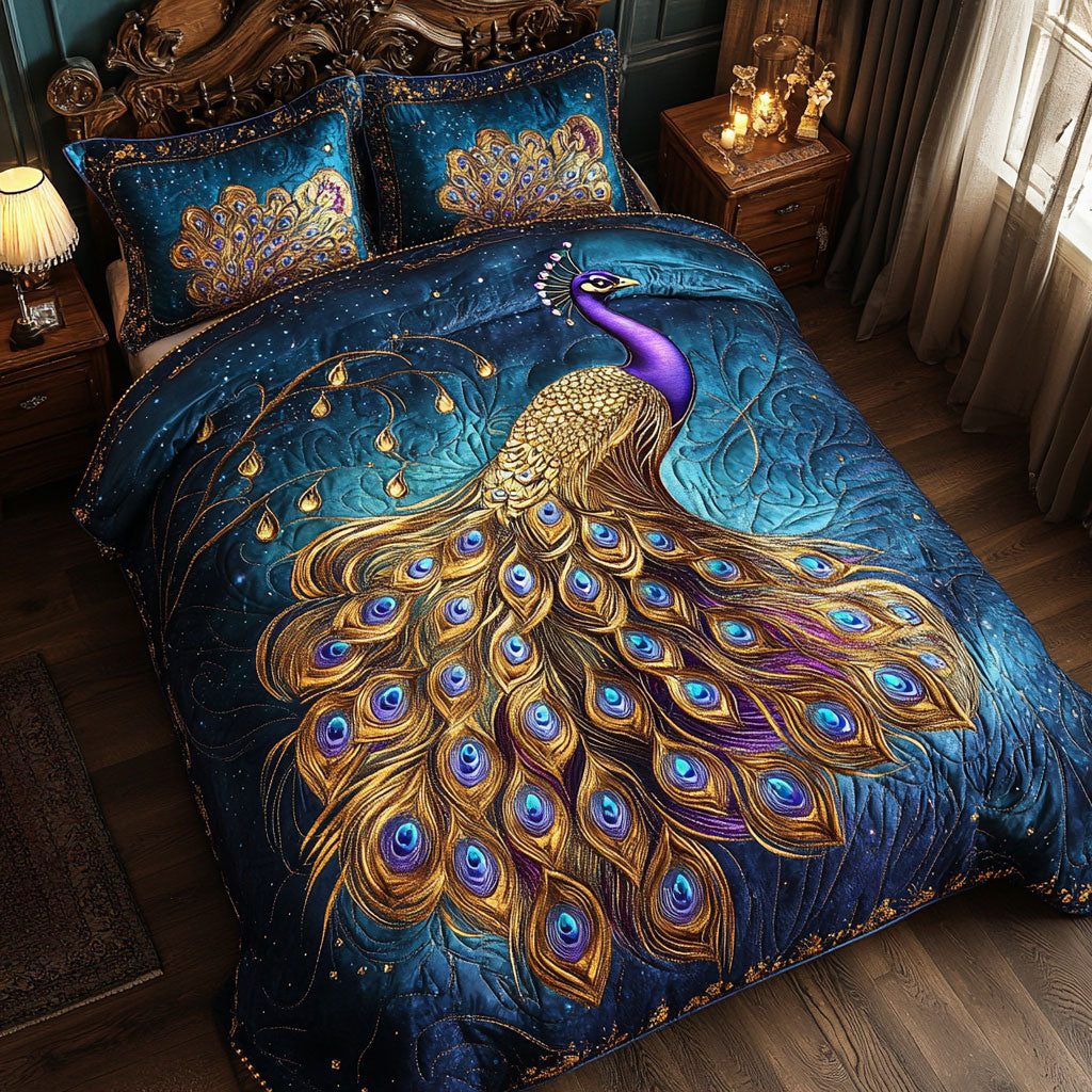 Peacock Sapphire WT1402007CL Quilted Bedding Set