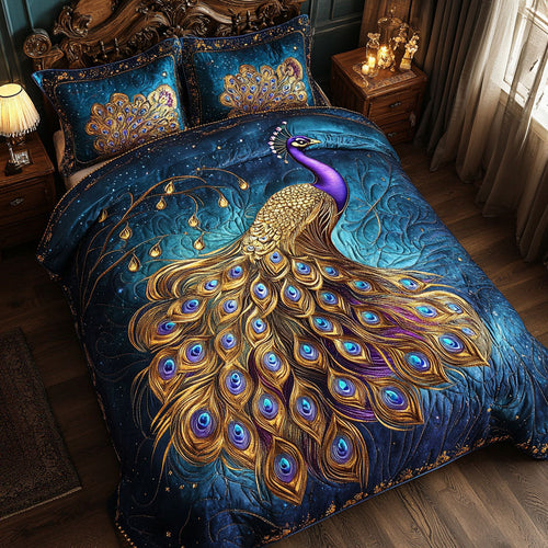 Peacock Sapphire WT1402007CL Quilted Bedding Set