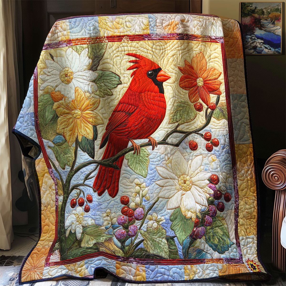 Cardinal Bloom WJ2012005CL Quilt Blanket
