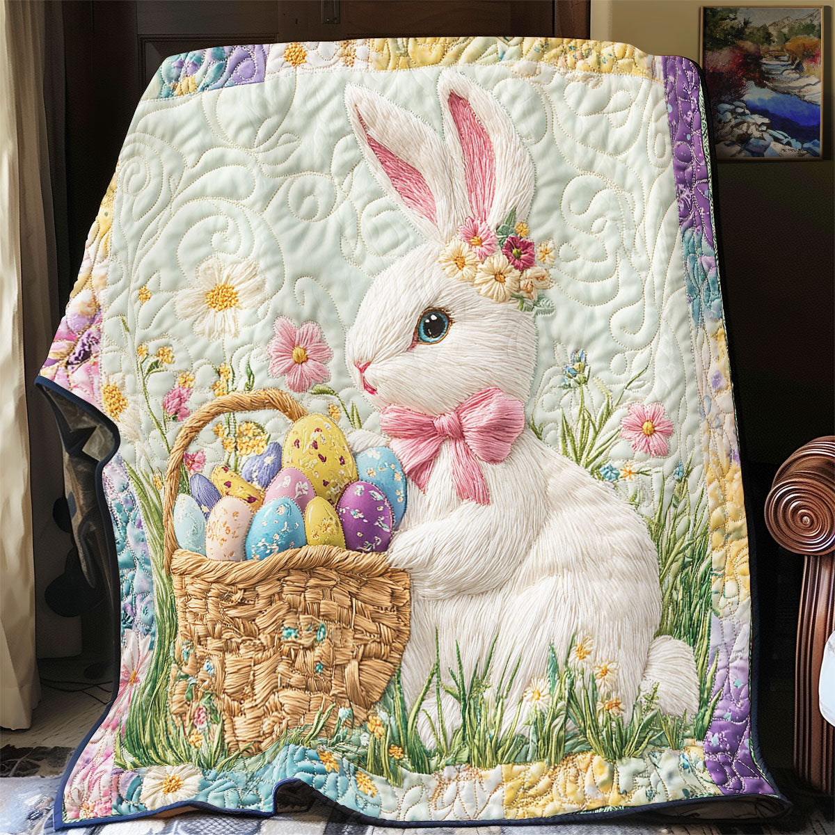 Cute Easter Bunny WY0503101CL Quilt Blanket