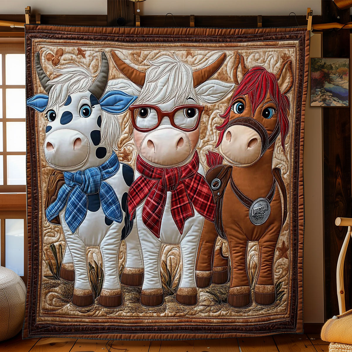 Cow In Cowboy Style WY1701031CL Quilt Blanket