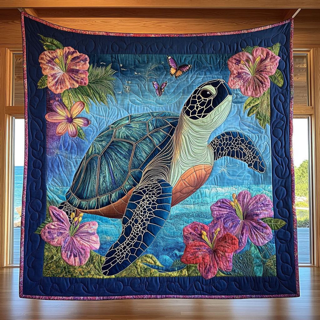 Twilight Ocean Turtle CW2509063CL Quilt Blanket