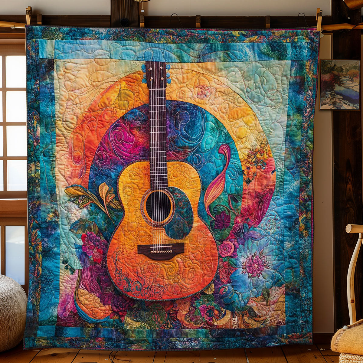 Harmony Guitar WN1001014CL Quilt Blanket