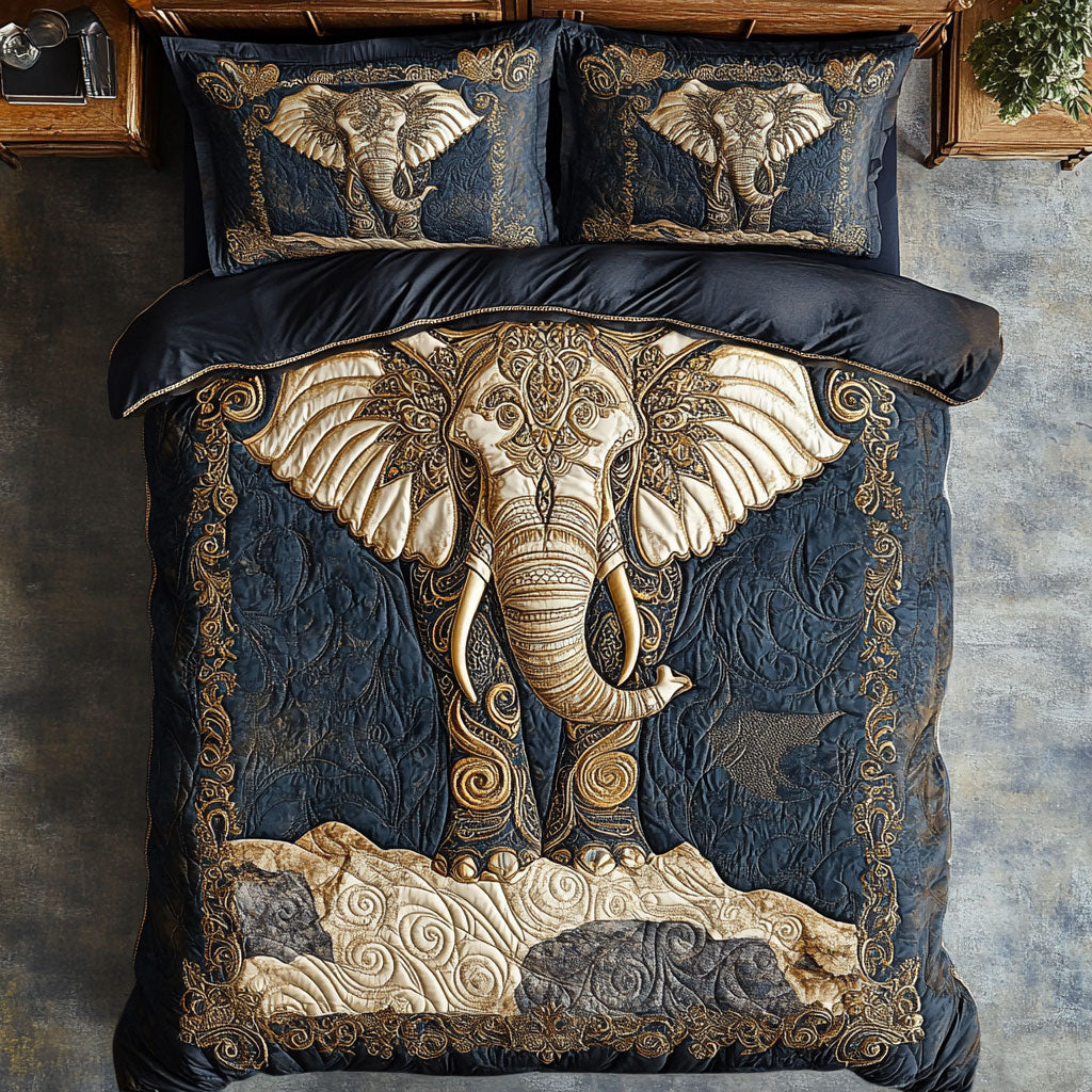 Mystic Elephant Majesty WY0803087CL Quilted Bedding Set