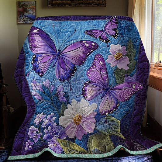 Violet Butterfly WX2012058CL Quilt Blanket