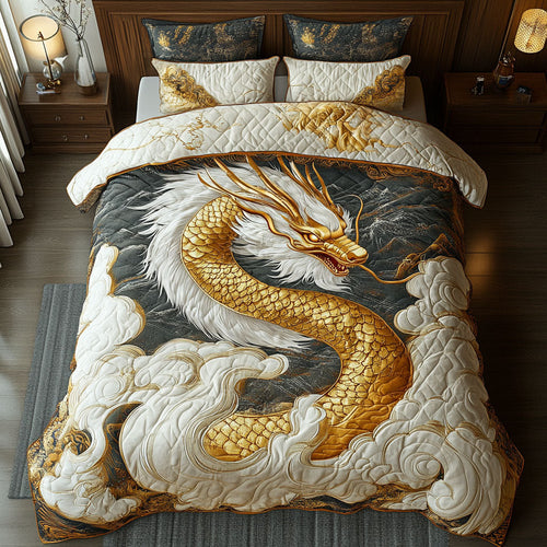 Golden Dragon WT2702027CL Quilted Bedding Set