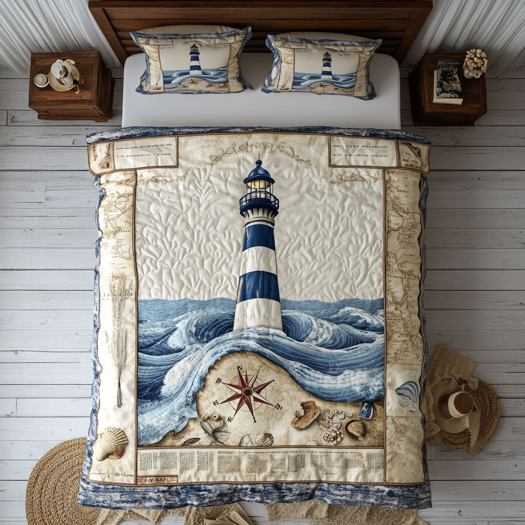 Lighthouse In Sea WY1202036CL Quilted Bedding Set