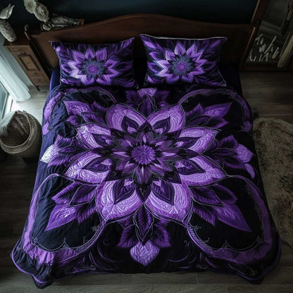 Majestic Plum Flower WN1702049CL Quilted Bedding Set