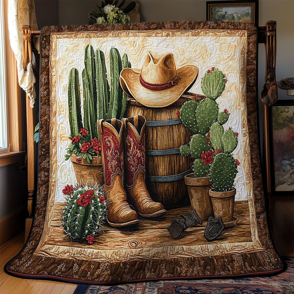 Cowboy In Desert WY2201060CL Quilt Blanket