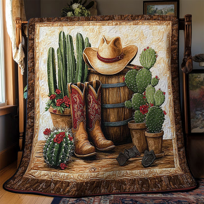Cowboy In Desert WY2201060CL Quilt Blanket