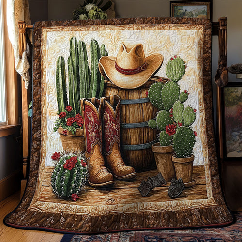 Cowboy In Desert WY2201060CL Quilt Blanket