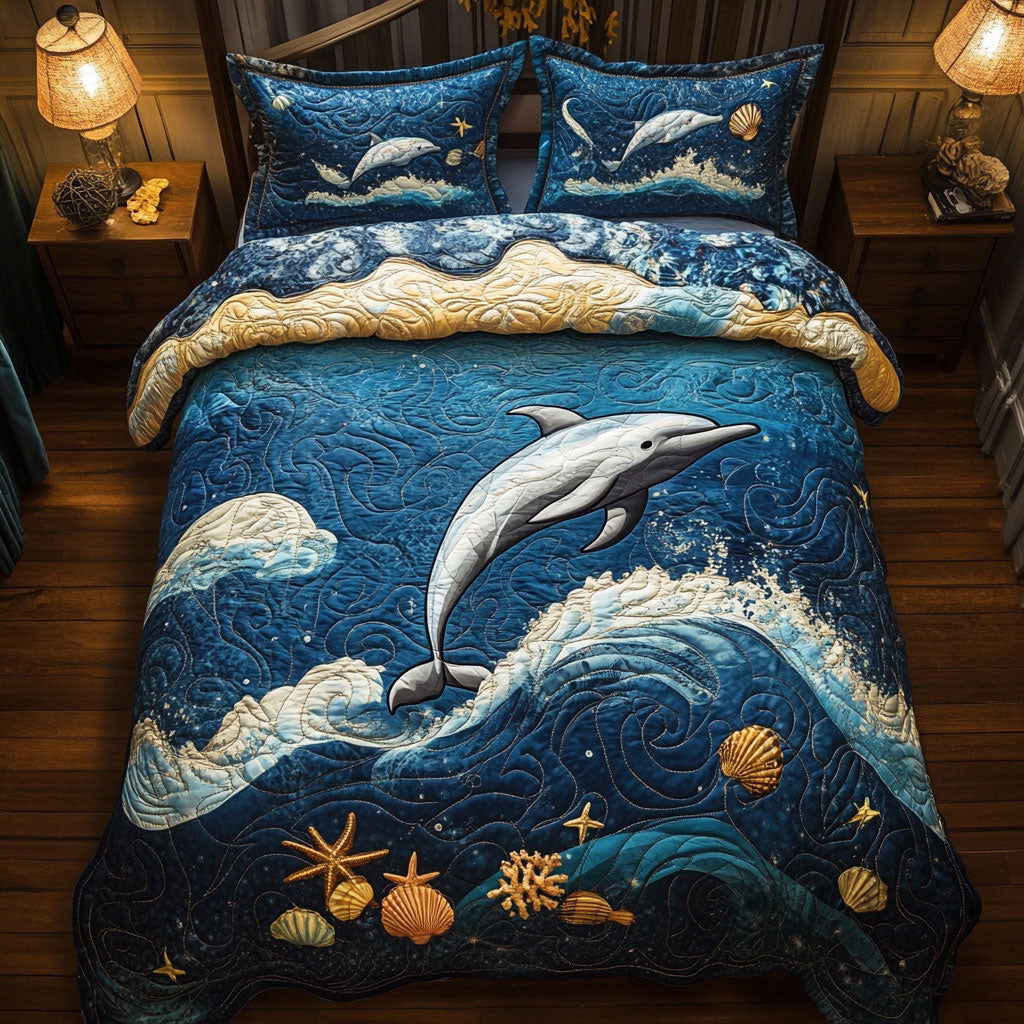 Dolphin Ocean WT1901007CL Quilted Bedding Set
