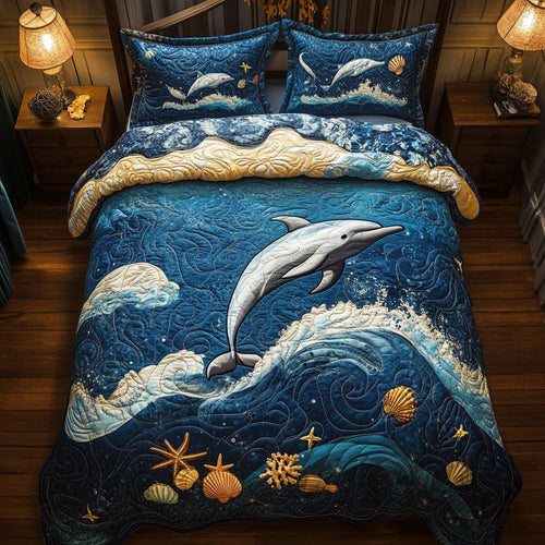 Dolphin Ocean WT1901007CL Quilted Bedding Set