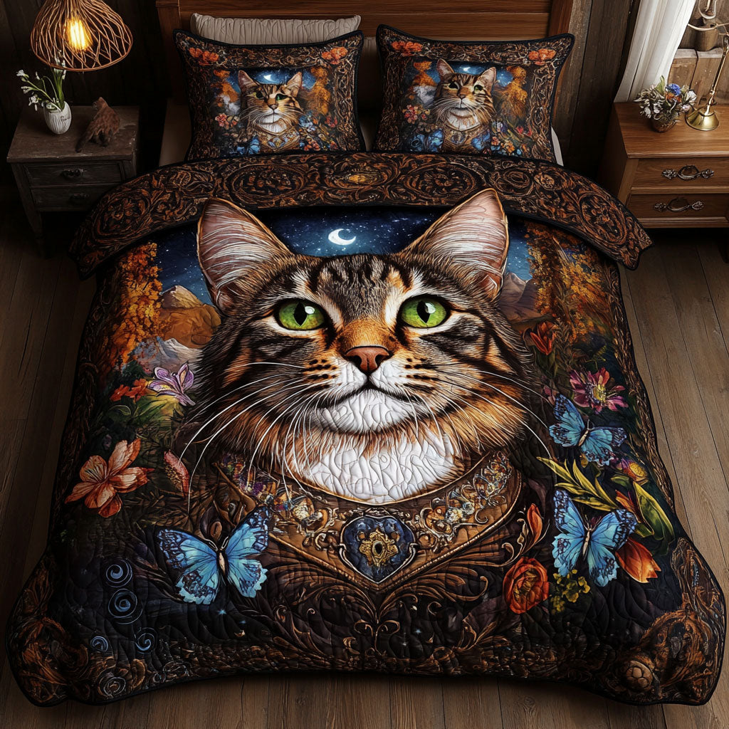 Tabby Cat Flower WT1302007CL Quilted Bedding Set