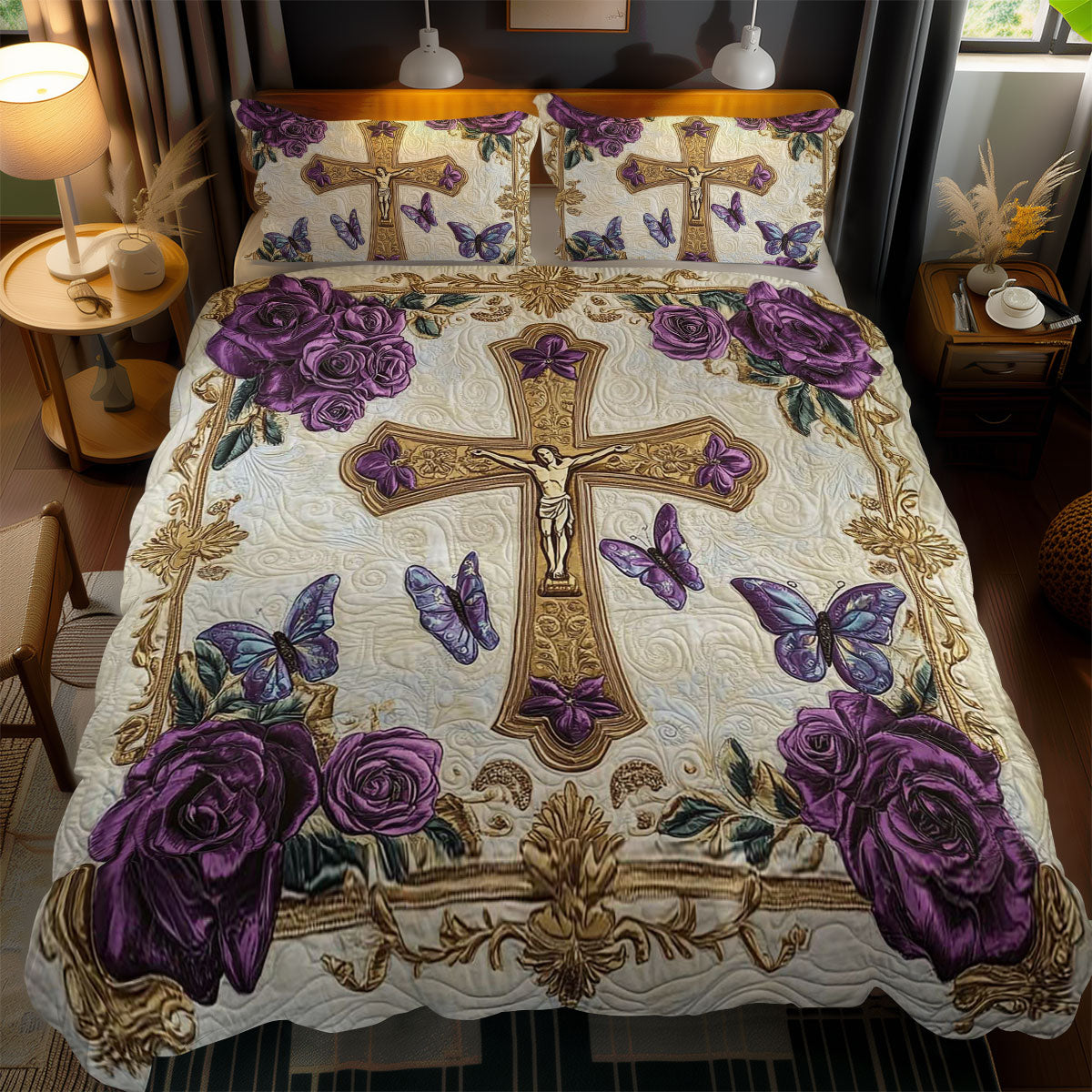 Holy Cross WN1202072CL Quilted Bedding Set