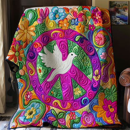 Hippie Peace Dove WJ0602014CL Quilt Blanket