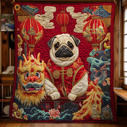 New Year Dog WY2312048CL Quilt Blanket