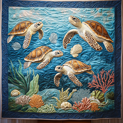 Colorful Sea Turtle WG1301031CL Quilt Blanket