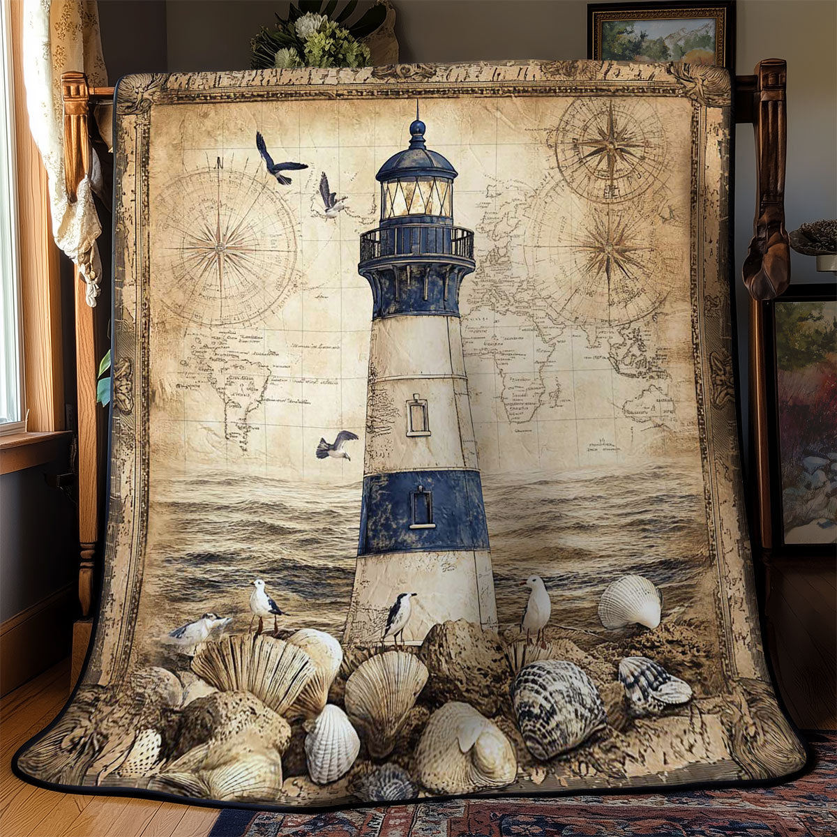 Seafarer’s Lighthouse WN0502026CL Quilt Blanket