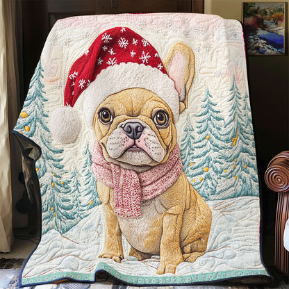 Bulldog Christmas WX2312006CL Quilt Blanket
