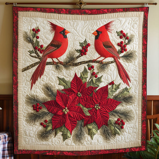 Red Cardinal Couple CP1004034CL Quilt Blanket