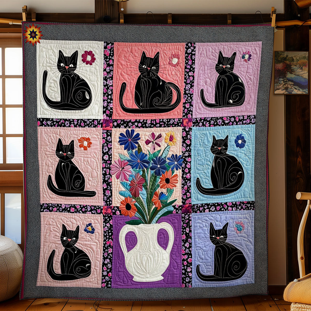 Black Cat WY2312008CL Quilt Blanket
