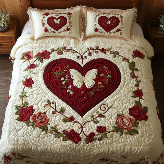 Heart And Butterfly WY1302092CL Quilted Bedding Set