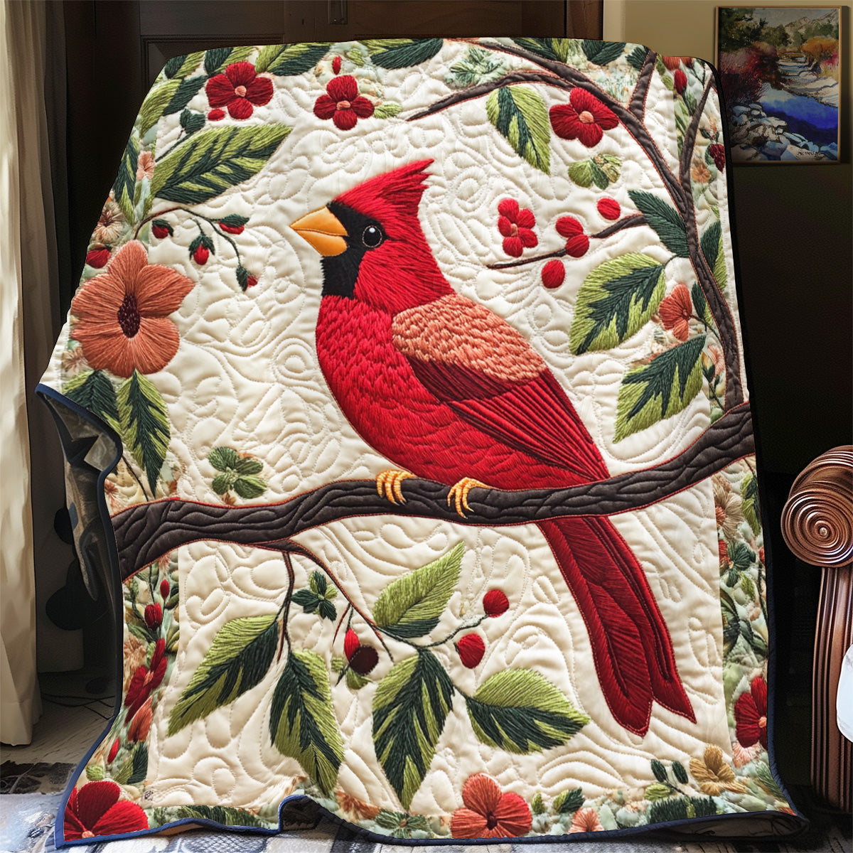 Radiant Cardinal Garden YR0701041CL Quilt Blanket