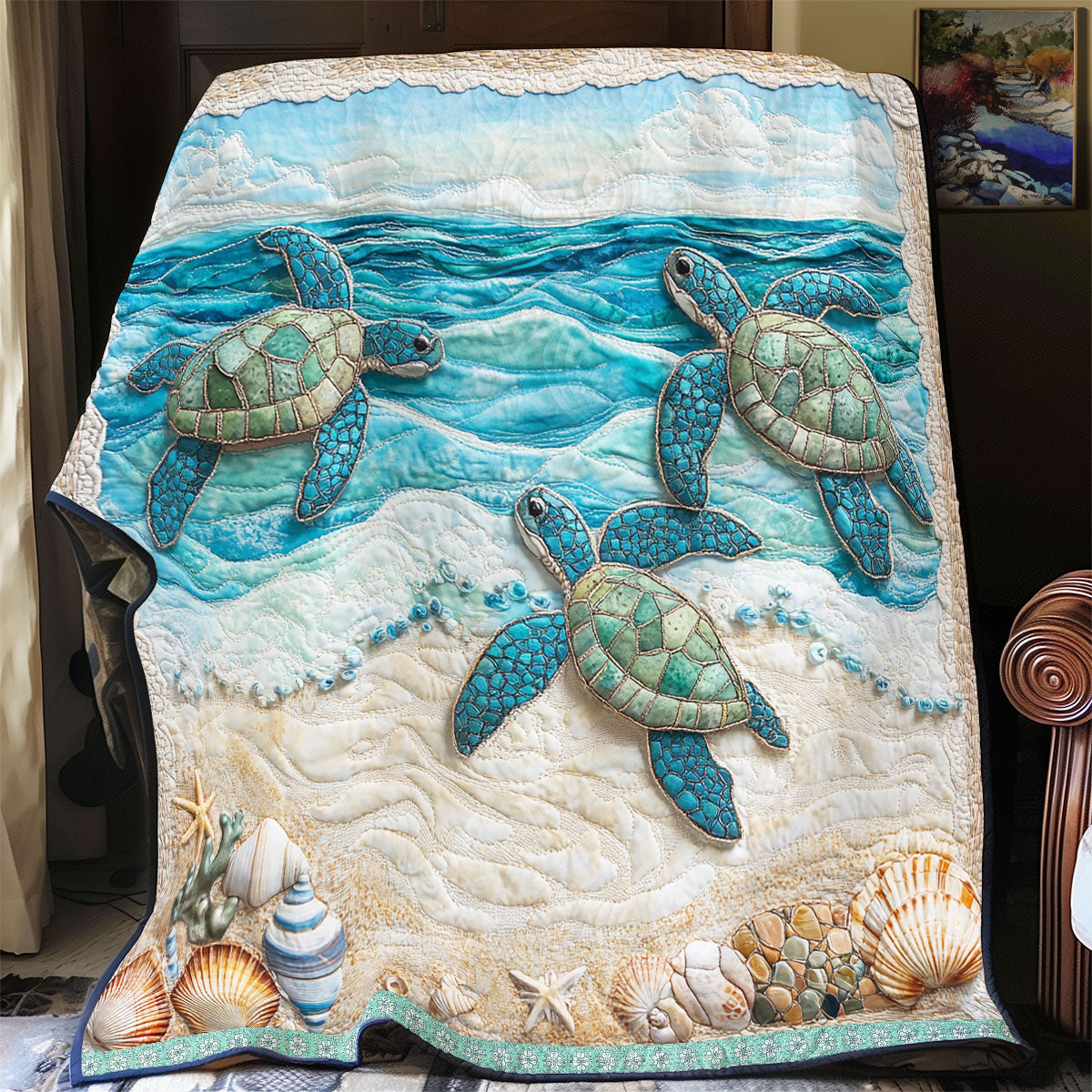 Turtle Sea WX1912050CL Quilt Blanket