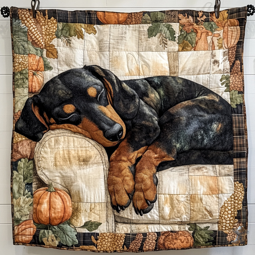 Sleeping Dachshund WU0511005CL Quilt Blanket