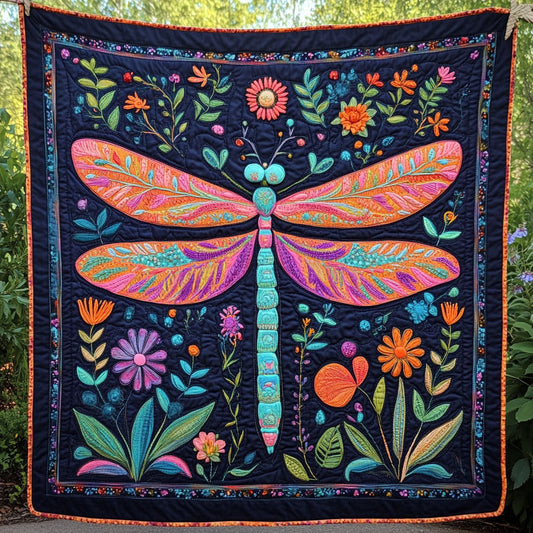 Dragonfly In Night Forest WY2702064CL Quilt Blanket