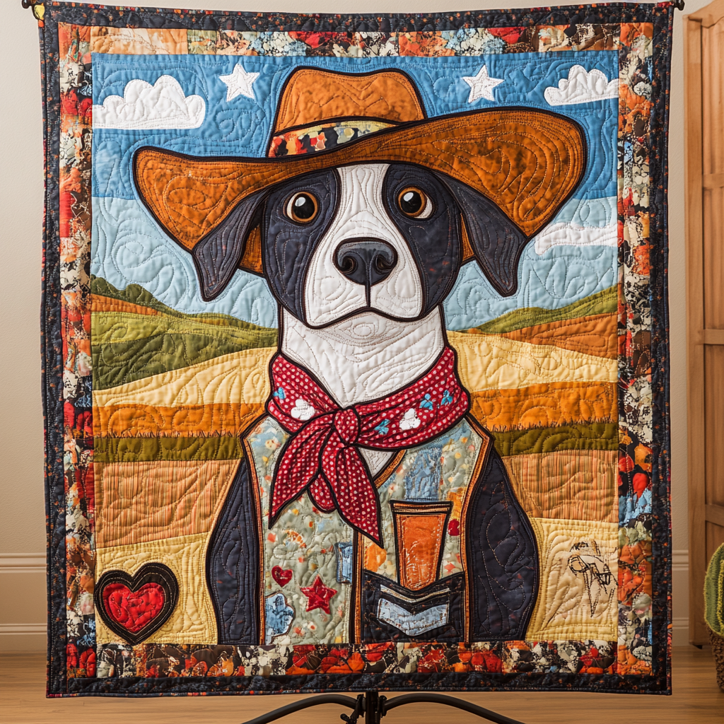 Cowboy Dog WG1601067CL Quilt Blanket