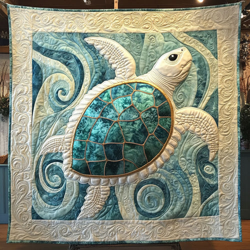 Abstract White Turtle WY2702035CL Quilt Blanket