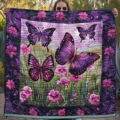 Purple Butterflies WJ2609012CL Quilt Blanket