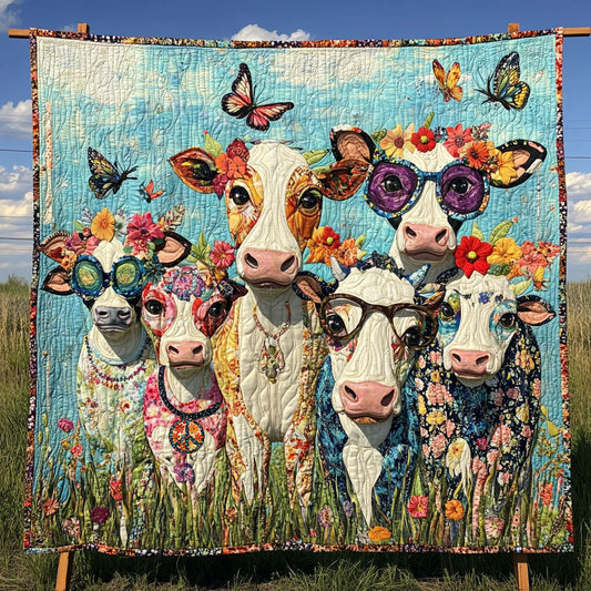 Cow Flower WT0410012CL Quilt Blanket