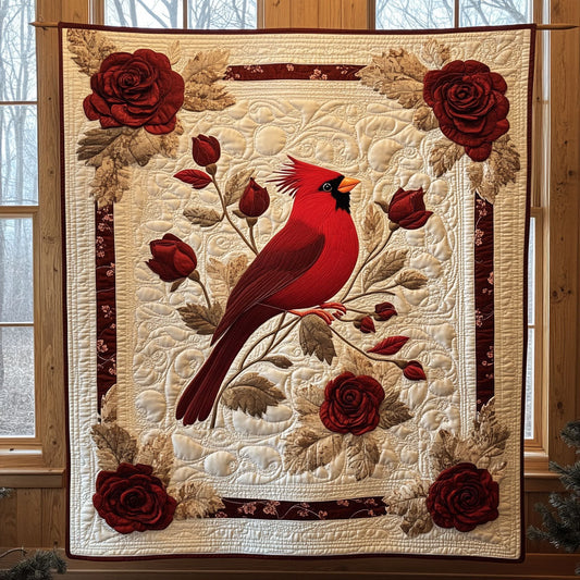 Crimson Cardinal CW2406007CL Quilt Blanket