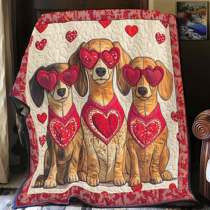 Valentine Dachshund WY0901063CL Quilt Blanket