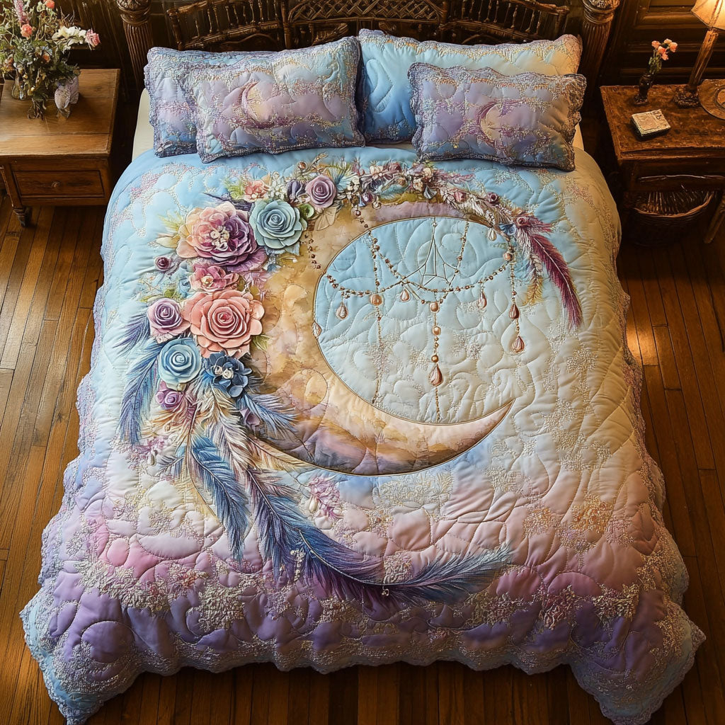 Moon Flower WT2702049CL Quilted Bedding Set