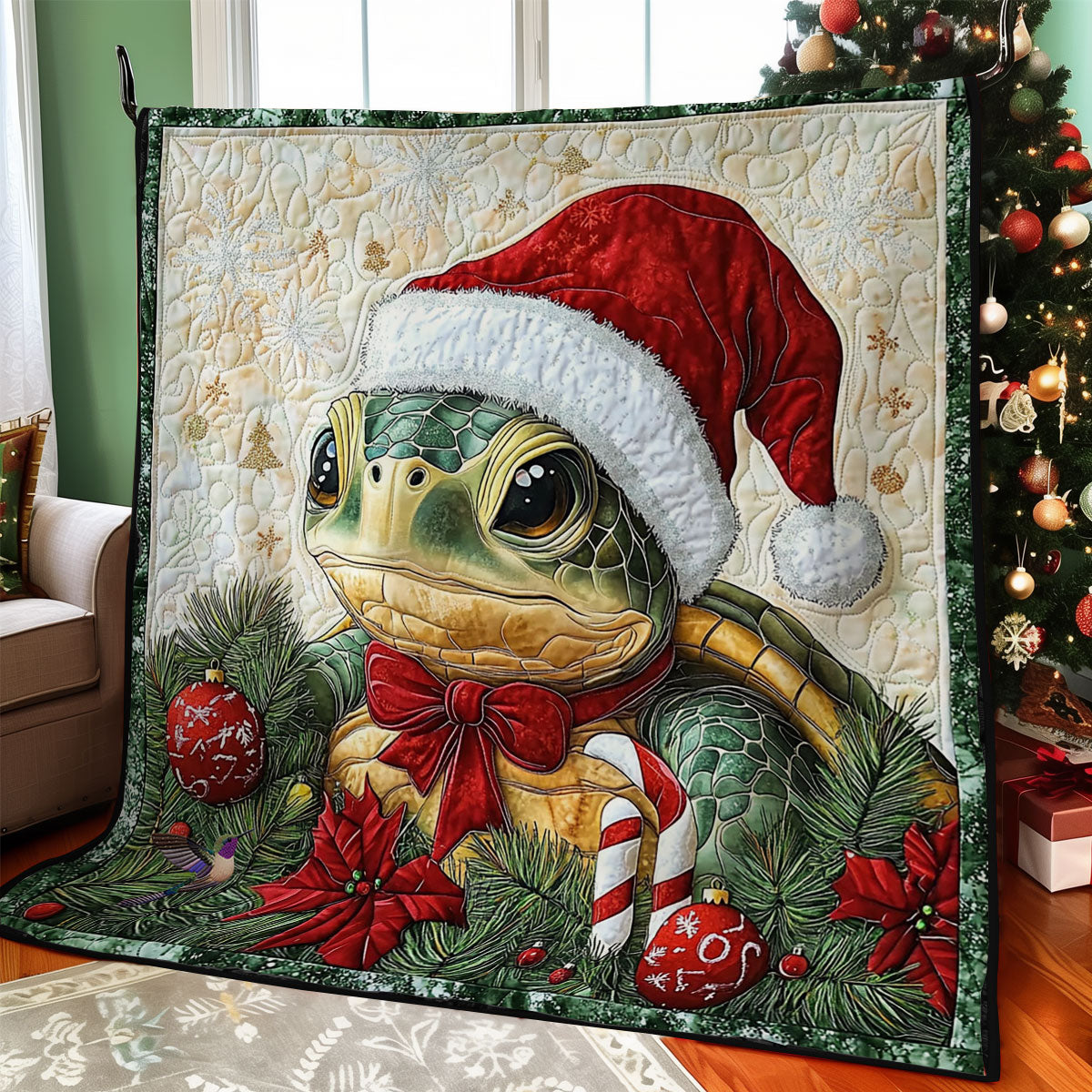 Christmas Turtle WY2511001CL Quilt Blanket