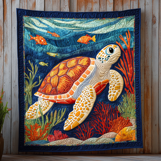 Colorful Sea Turtle WG1301026CL Quilt Blanket