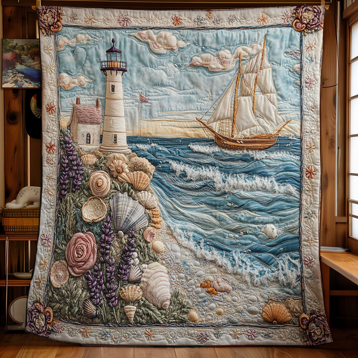 Lighthouse Beach CW1205090CL Quilt Blanket