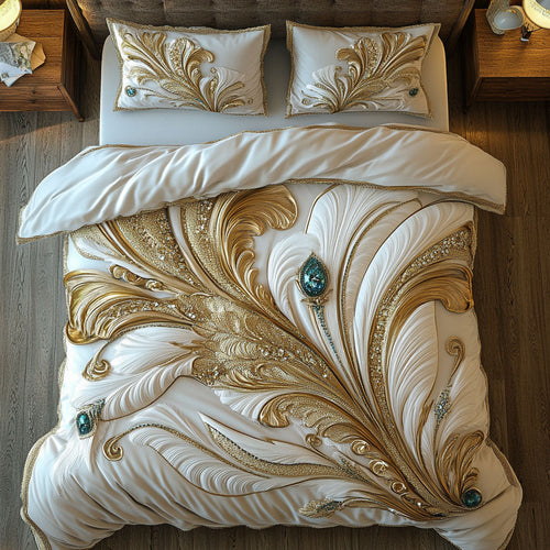 Royal Gold White Feather WY0602047CL Duvet Cover Set