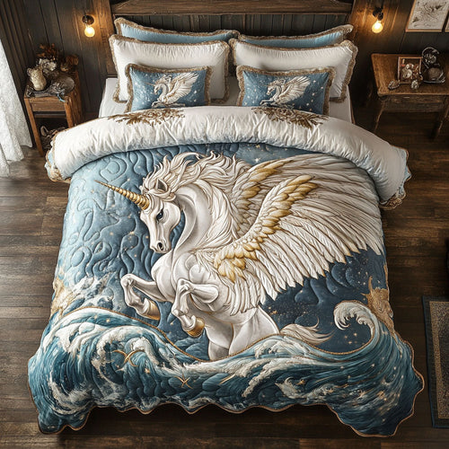 Winged White Unicorn WT1901011CL Quilted Bedding Set