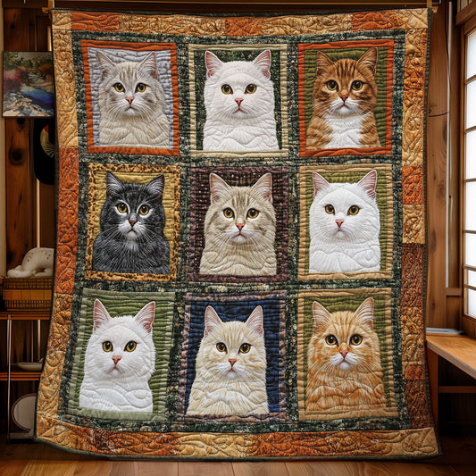 Adorable Cat WX3112001CL Quilt Blanket
