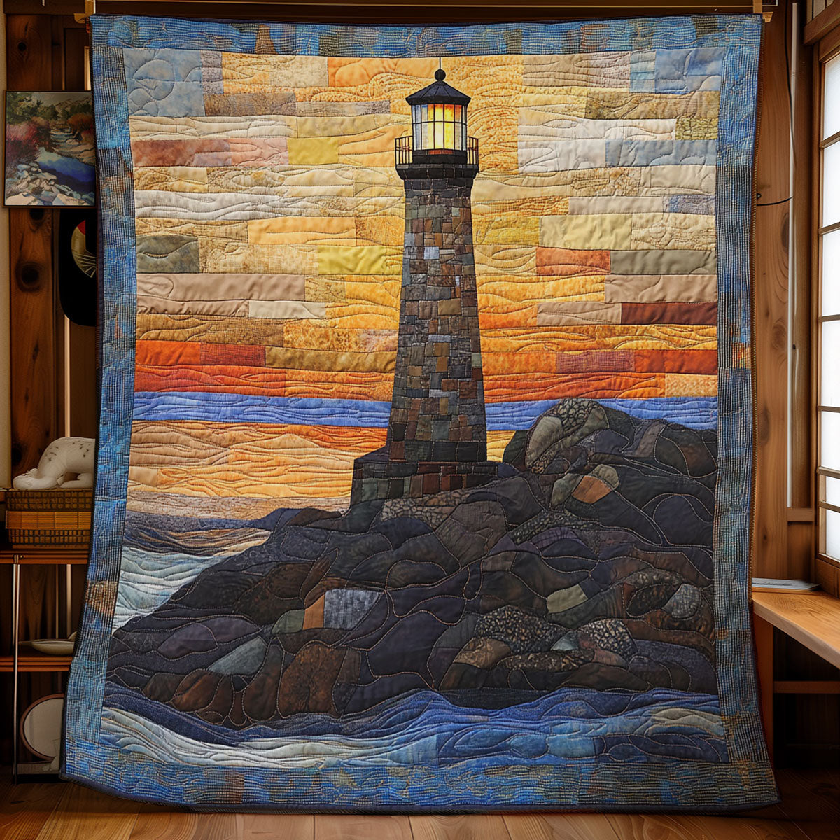 Patchwork Lighthouse CW2205392CL Quilt Blanket