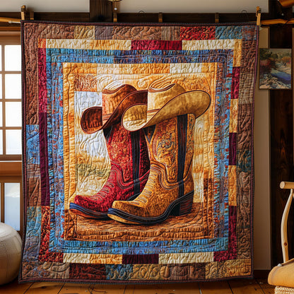 Boots And Hat Cowboy WY1502015CL Quilt Blanket